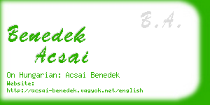 benedek acsai business card